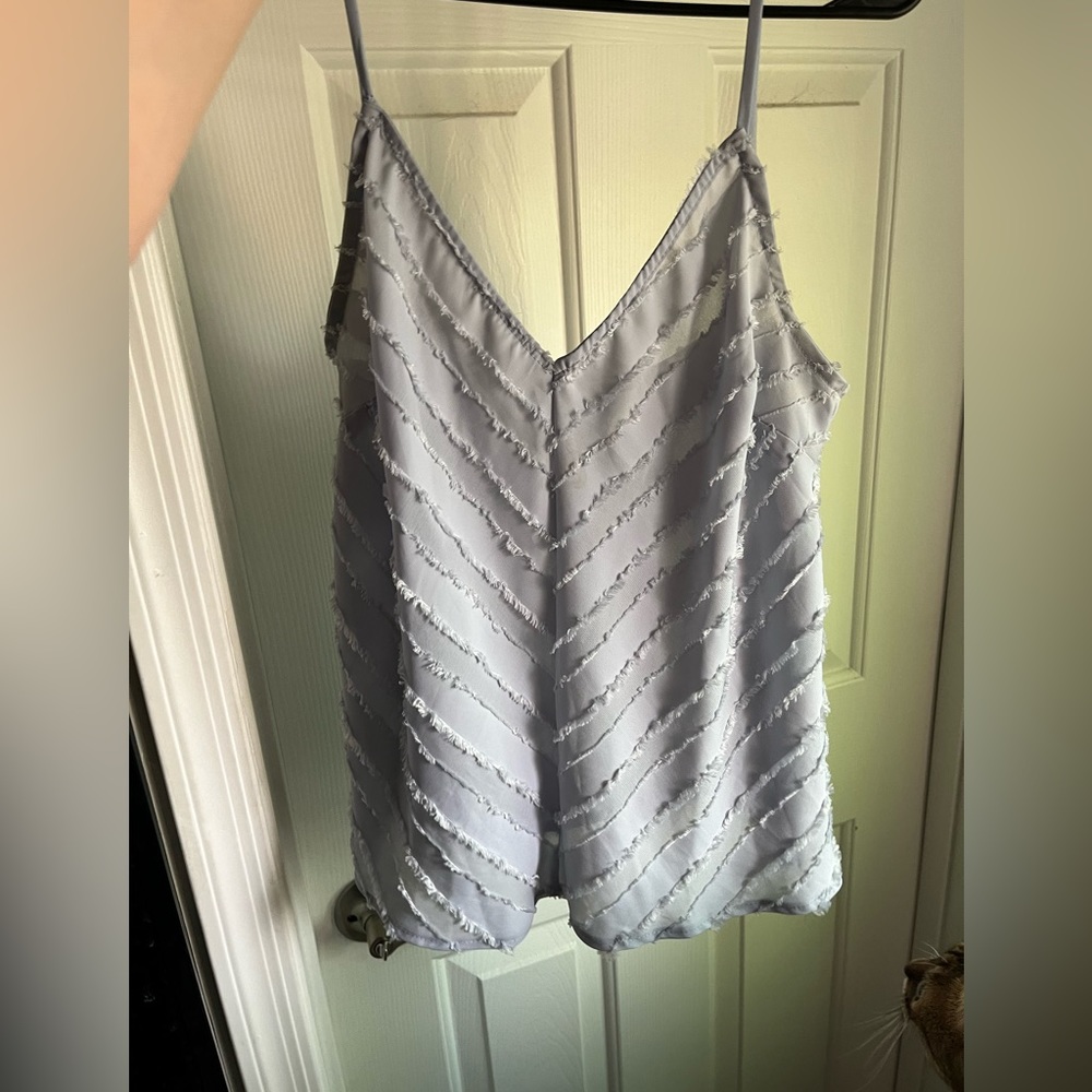 Light blue v-neck tank top